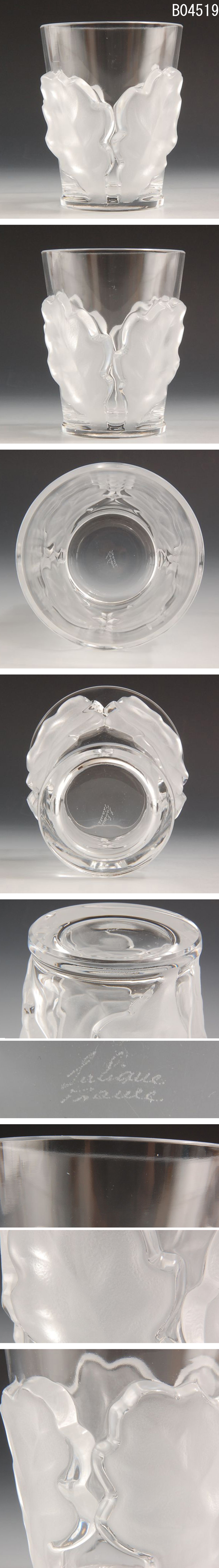 【先行予約】B04519　ラリック　四葉文クリスタルグラス：本物保証　送料無料 クリスタルガラス